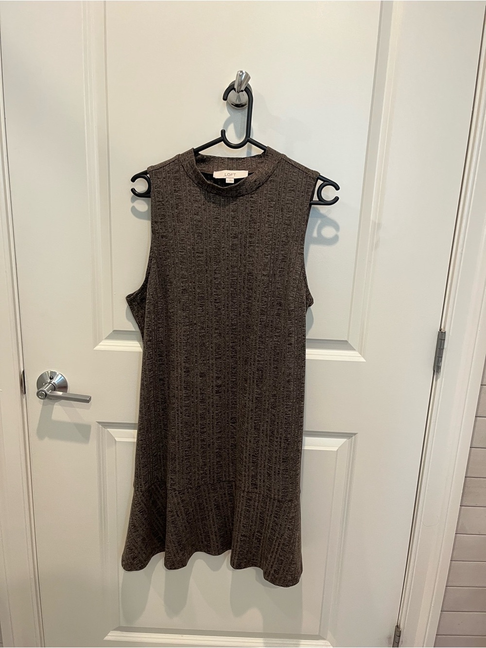 NEW WITH TAGS — LOFT Mock Neck Flounce Mini Dress - Size: Large